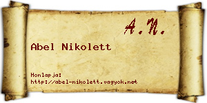 Abel Nikolett névjegykártya